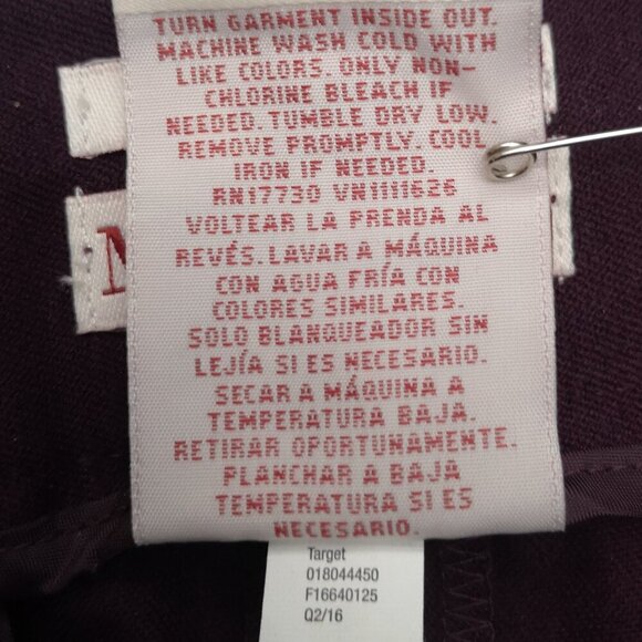 Merona Modern Ladies Size 10 Stretch Burgundy Narrow Legs Pants - Picture 4 of 11